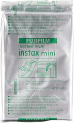 Fujifilm instant camera film bundle displaying the twin pack boxes alongside a thirty two gigabyte flash drive component.
