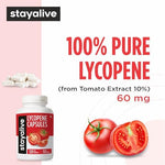 STAY ALIVE Lycopene antioxidant complex 120 vegetable capsules packaging for men.
