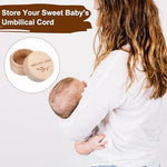 Natural beech wood keepsake box for newborn milestones