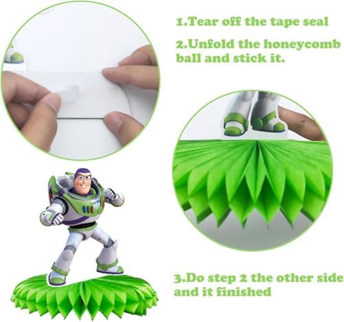 Back view of double sided Toy Story party centerpieces
