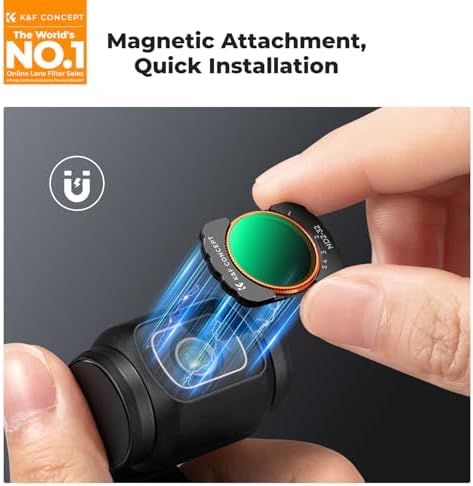 Close up of K&F Concept magnetic filter lens for gimbal camera