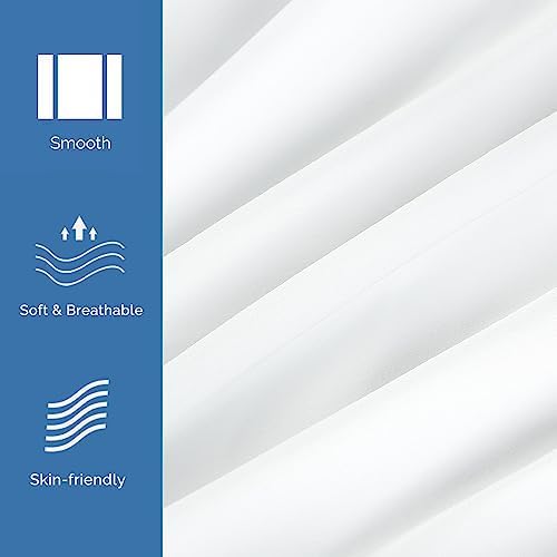 Side profile view of Bedecor fitted sheet on inflated queen mattress