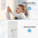 Child safety outlet covers installed on wall socket