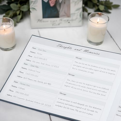 Sumheart memorial service book with rollerball pen on table