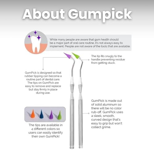 Side view of GumPick dental stimulator tool for gingivitis prevention