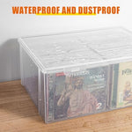 Top angle view of the Tutata clear storage box with lid detached showing spacious interior capacity