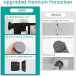 Four pack of Mumeasy baby gate wall savers showing tool free installation components