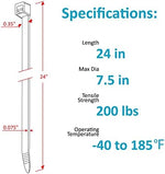 GAIIAN large cable ties 200 pounds tensile strength close up of self locking mechanism