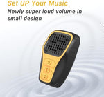 INGA wearable audio device demonstrating the integrated hands free clothing clip