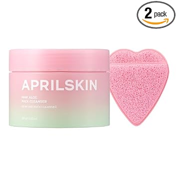 Aprilskin Pink Aloe Facial Polish Cleanser bottle front view for gentle exfoliation