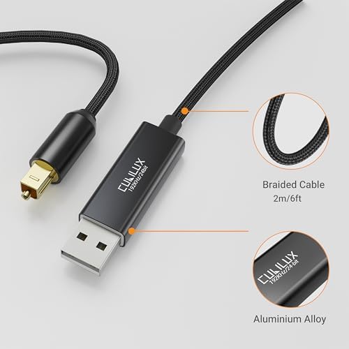 Full length shot of 6.6 feet Cubilux optical converter cable