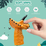 Toddler hands holding the small animal bulk toys for educational storytelling play.