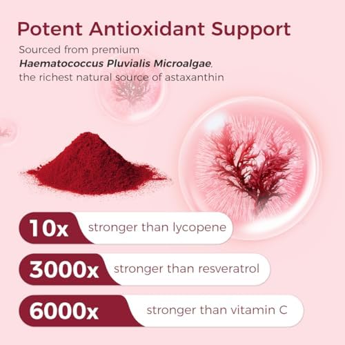 Plant based 12mg astaxanthin capsules by AiVital showcasing the two month supply duration