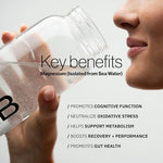 H2TAB USA imported health supplement bottle showing lifestyle wellness and recovery benefits