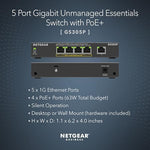 NETGEAR GS305P network switch side view showcasing durable metal housing design