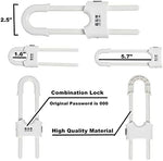 Honesecur white safety locks on kitchen cabinet handles