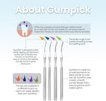 GumPick gum stimulator tips in blue purple green and orange