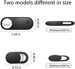 Six pack webcam privacy shield showing two different dimensions for multiple devices