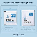Comparison of curled foil card before and after using Foil Armor 65 percent humidity packs.