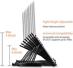 MeFee ventilated heavy duty laptop stand showing hollow cooling layout from the back