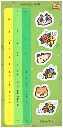 Detailed view of multicolored solfège note labels for Otamatone Deluxe