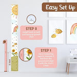 The rolled up premium canvas growth chart showing its portable and removable keepsake design.