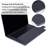 Anodized aluminum laptop surface safely shielded by a midnight wrist rest sticker.