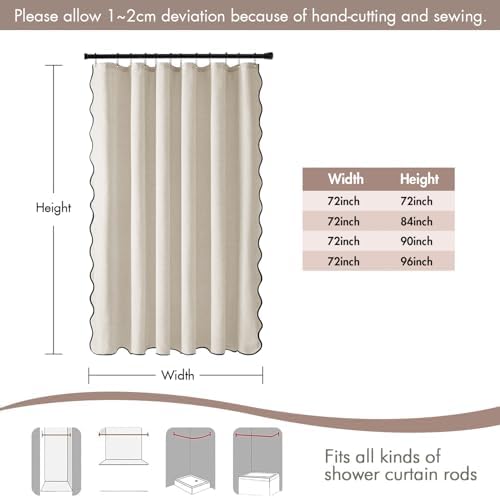Packaging contents showing the premium thick fabric curtain and twelve metal loops