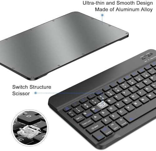 The slim and lightweight keyboard detached completely from the protective folio case cover.