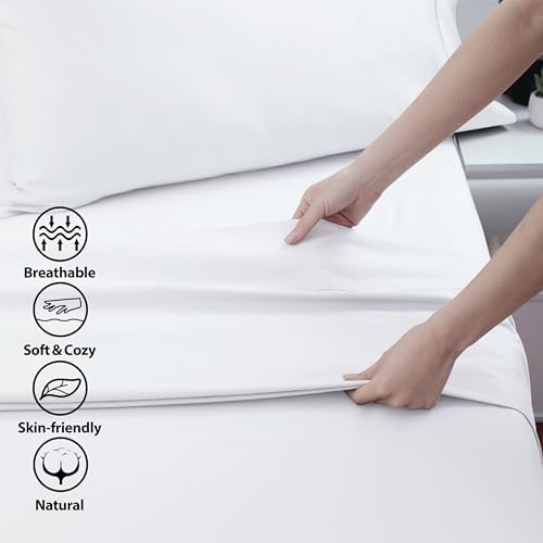 Zaizaihome white top sheet neatly folded highlighting the four inch piped hem