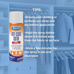 Clear non sticky anti static fabric spray to prevent dust accumulation on drapes