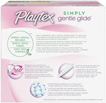 Playtex Simply Gentle Glide unscented tampons multipack with 360 degree leak protection technology.