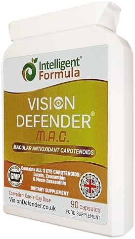 Back label of Vision Defender MAC showing ingredients