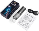 Premium 4K resolution digital microscope connected via USB cable to a laptop computer.