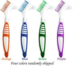Yeetandoo double sided oral hygiene tool highlighting the multi layered soft nylon bristles for false teeth care.