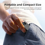 YONHUIZI action camera battery extender demonstrating the compact hand grip design for vlogging.