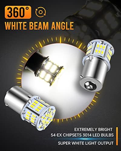 Bright white automotive LED light bulb displaying 360 degree chip placement