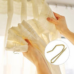 Hotop gold curtain rings and pin hooks arranged neatly to show full package contents