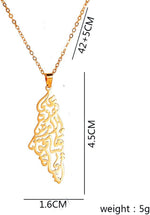 YILUOCD Palestine map necklace gift box presentation