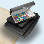 Side profile of black metal edge archival folio box