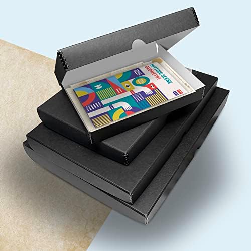 Side profile of black metal edge archival folio box