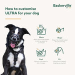 Baskerville large dog muzzle custom heat shaped fitting close up