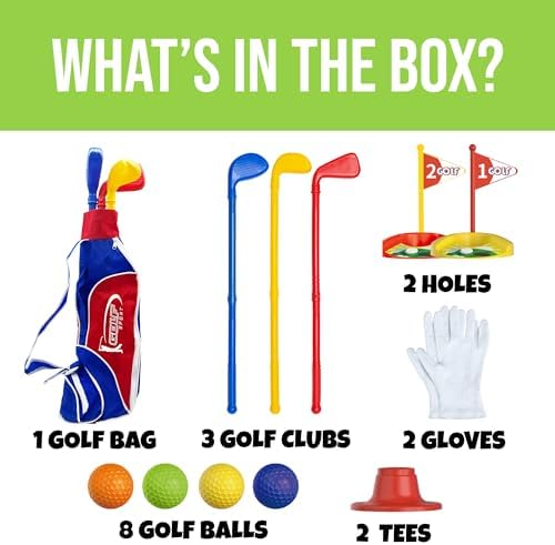 Child using Atlasonix kids golf clubs for outdoor play