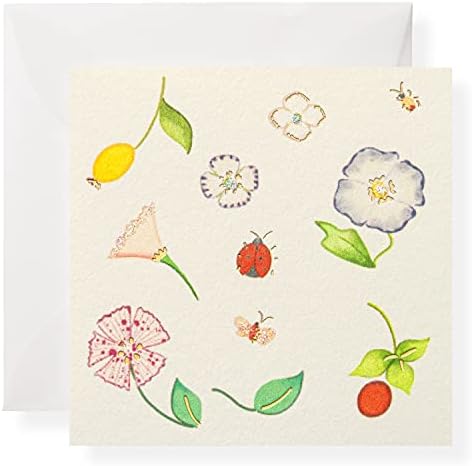 Premium three inch square book fold enclosure cards with transparent vellum envelopes laid out beautifully