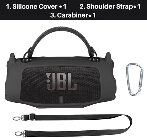 Silicone Cover Compatible with JBL Charge 6 Portable Speaker (Black Cover) - Image 4
