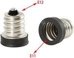 Close up view of E-Simpo E12 male to E11 female base converter