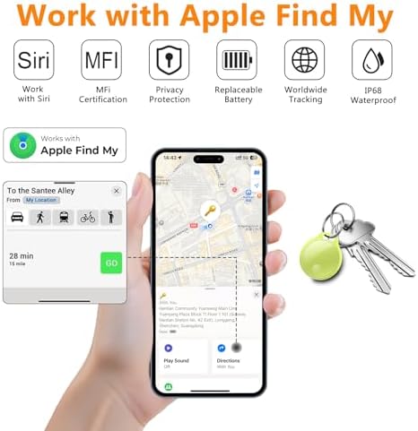ATUVOS multicolored smart Bluetooth tracker tags arranged neatly with accompanying silicone holders and key rings.