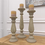 Deco 79 Candle Stands Wood Candle Holder, 18 by 15 by 12-Inch, Brown, Set of 3 - Image 8