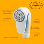 Conair battery operated clothes shaver with adjustable depth settings for pilling removal.