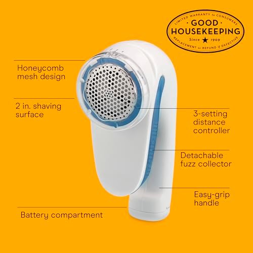 Conair battery operated clothes shaver with adjustable depth settings for pilling removal.